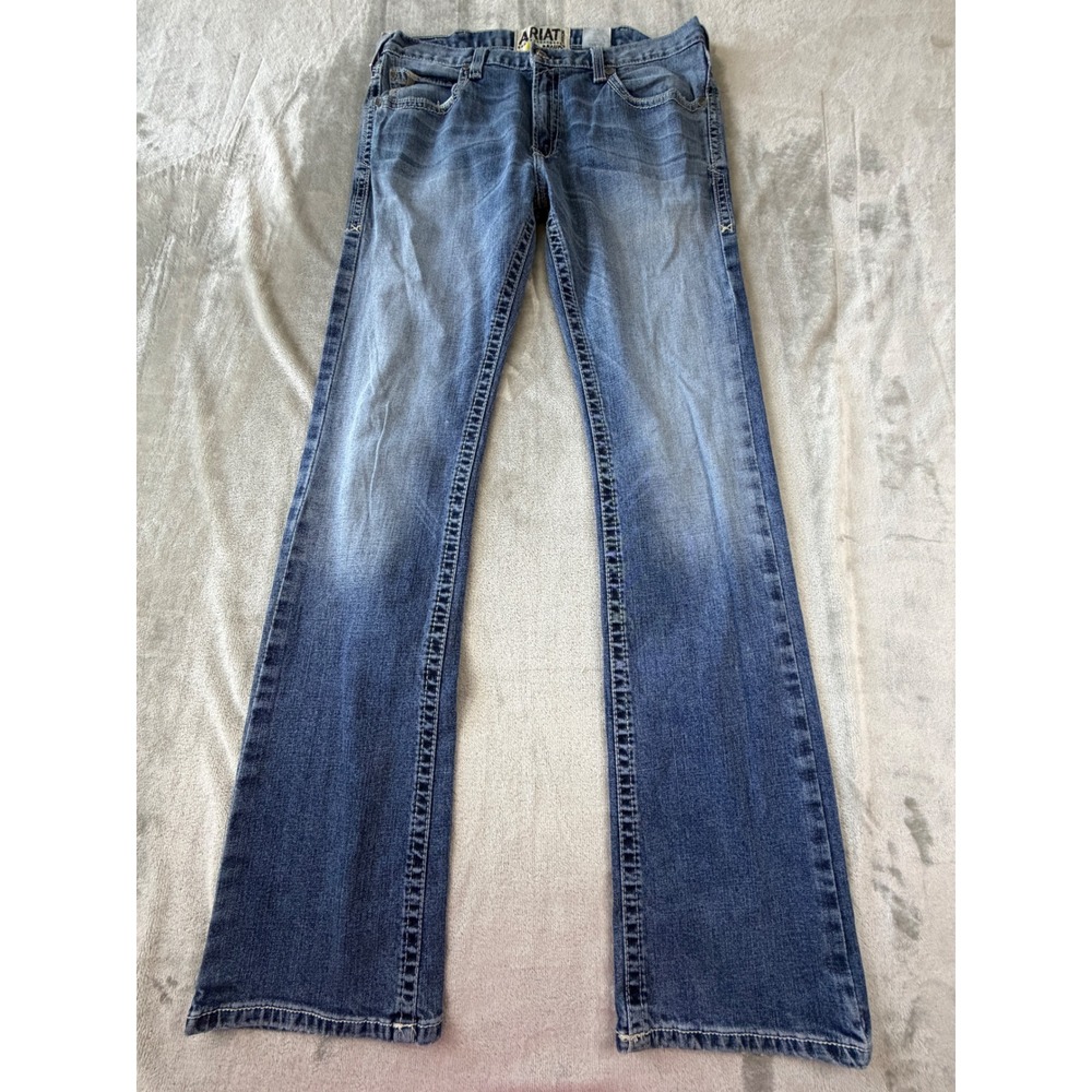 Ariat M7 Rocker Boot Cut Jeans Mens 36/38 Blue Denim Western Stretch